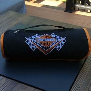 Harley Davidson Picnic blanket roll up /strap